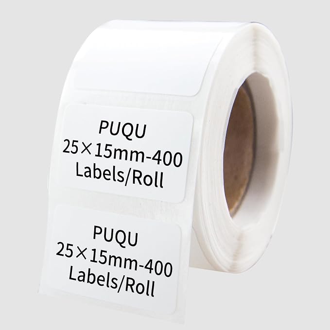 PUQU 20x10mm Direct Thermal Sticker Labels, Self-Adhesive All-Purpose Label by PUQU