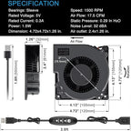 GDSTIME 120mm x 32mm USB Blower Fan - Image 6