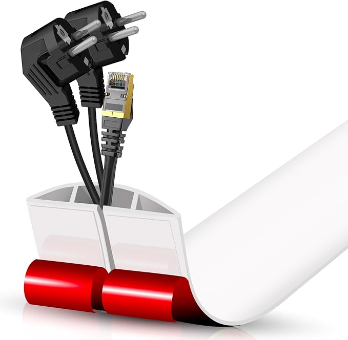 Floor Cord Cover Cavity 0.8"x0.37" Self Adhesive Cord Hider, 3.3FT Low Profile by DBHXXMB-HH