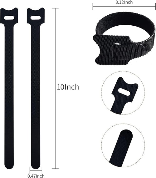 10 Inches 120 PCS Black Reusable Cable Ties, Cable Organizer, Cord Wrap and - Image 2