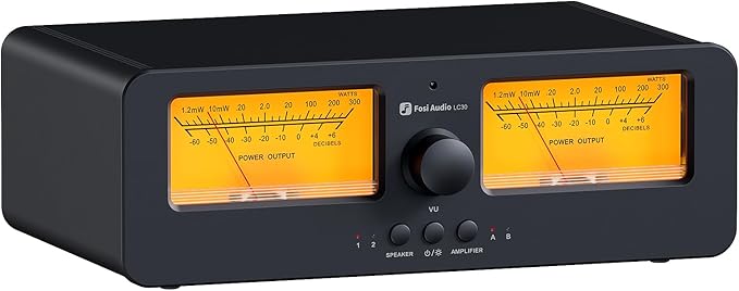 Fosi Audio LC30 VU Meter Amplifier Speaker Selector Switch Box Audio Visualizer by FosiAudio