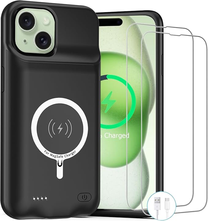 Battery Case for iPhone 15, Upgraded 10000mAh Rechargeable Portable Charging by ZUEUS