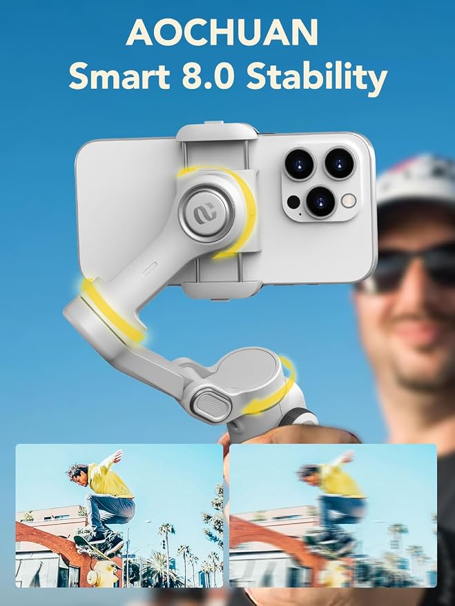 Smart X2 Gimbal Stabilizer for iPhone, Built-in 20cm Extension Rod, 3-axis - Image 3
