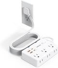 Flat Plug Power Strip Surge Protector, 5ft Ultra Thin Extension Cord by JcBlaon