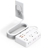 Flat Plug Power Strip Surge Protector, 5ft Ultra Thin Extension Cord by JcBlaon