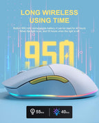 DAREU Wireless Wired Gaming Mouse Dual-Mode Rechargeable 7 Programmable Buttons - Image 4