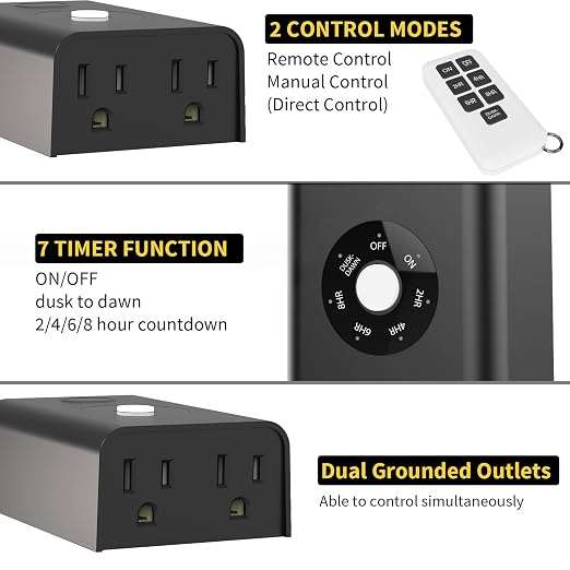 Minoston Outdoor Timer Outlet Waterproof - Image 2