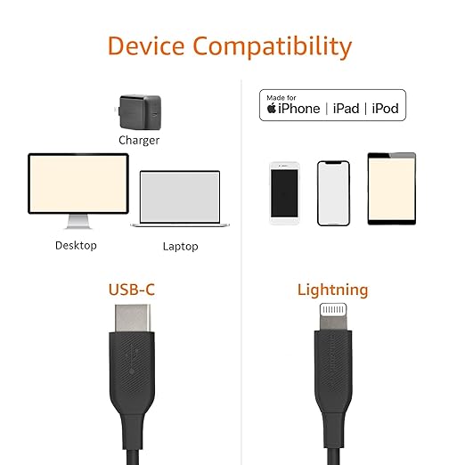 Amazon Basics USB-2.0 Type C to Lightning Cable, 3 Feet - Image 2