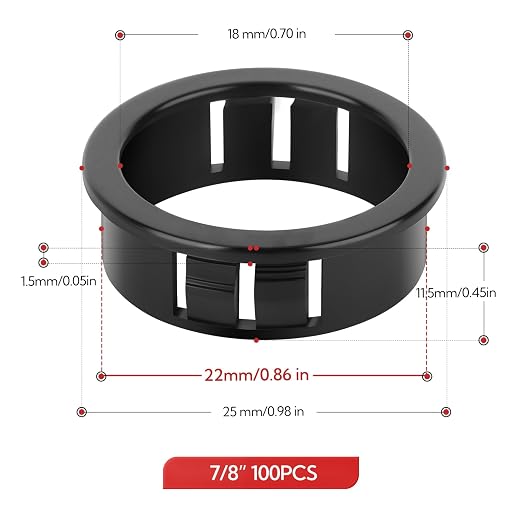 100PCS 7/8" Black Cable Snap Bushing Grommet, Snap in Cord Bushing Protect - Image 5