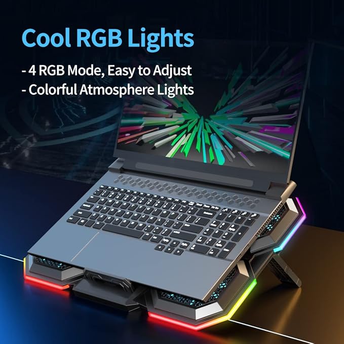 LIANGSTAR Laptop Cooling Pad Gaming Laptop Cooler, Laptop Fan Cooling Stand - Image 3