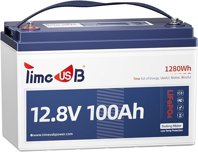 12.8V 100Ah TM LiFePO4 Battery by Timeusb