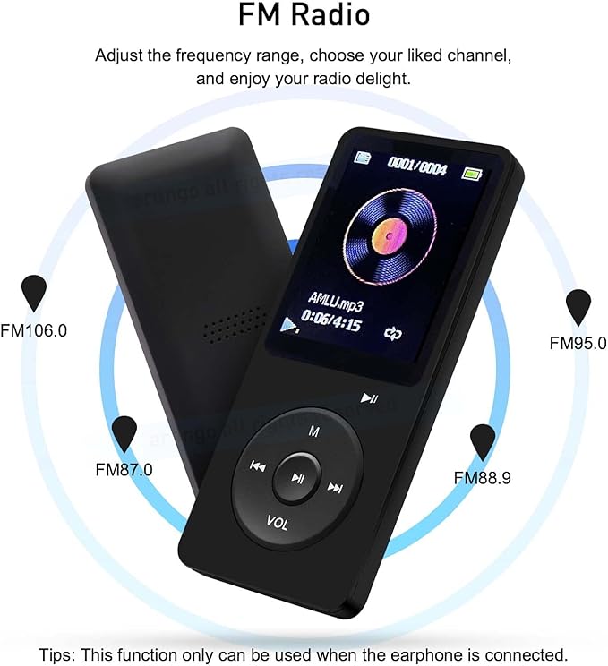 MP3 Player 64GB with Speaker Earphone Portable HiFi Lossless Sound MP3 Mini - Image 5