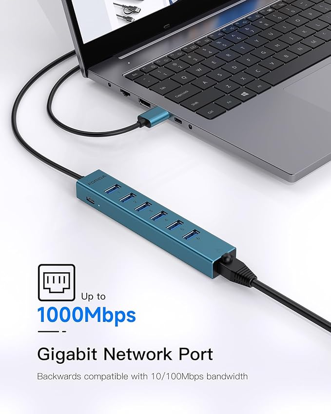 7 Ports USB 3.0 Hub, USB to Network HUB - Image 6
