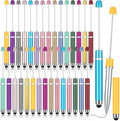 Qilery 30 Pcs Beaded Pens with Stylus Tips Plastic Beaded DIY Stylus 2-in-1 by Qilery