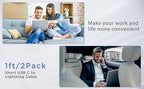 USB C to Lightning Cable 2Pack 1FT iPhone Fast Charger Cable Power Delivery - Image 7