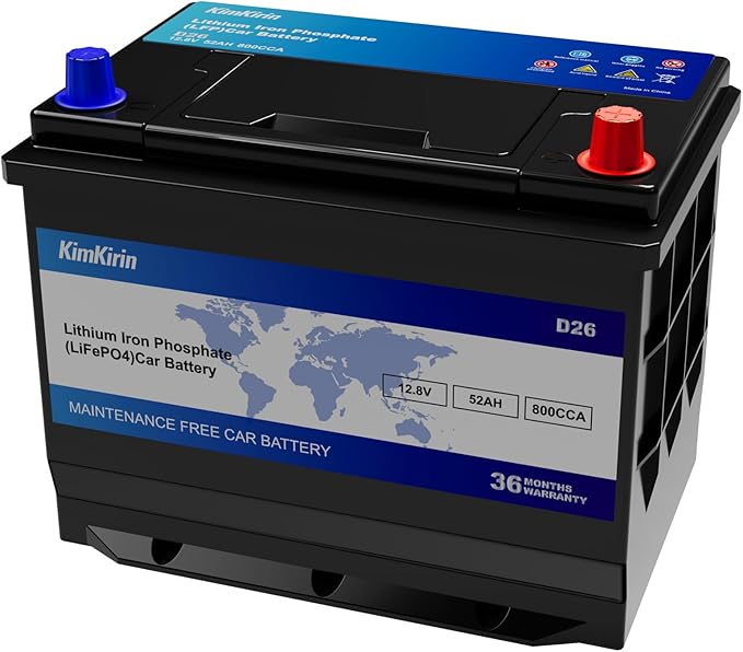 XINGCELL Kim Kirin12.8V 52Ah LiFePO4 Car Battery Group 24/D26 – Lithium Iron by XingCellLithiumPower