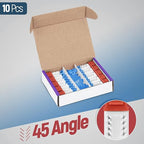 Everest 45° Angled RJ45 Cat5e Keystone Jacks 10-Pack in Orange - Image 2