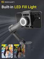 Gimbal Stabilizer for Smartphone, LED Light OLED Screen 3-Axis Gimbal, Gesture - Image 6
