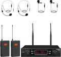 200-Channel Wireless Microphone, Wireless Lavalier Microphone Dual UHF Bodypack by Unknown