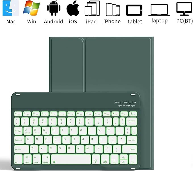 Galaxy Tab A9 Plus Case with Keyboard 5G 11 Inch 2023, 7 Color Backlit - Image 7
