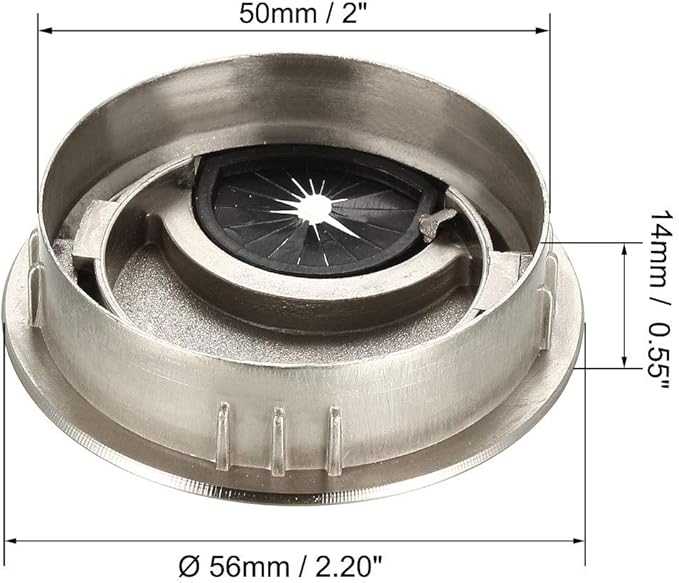 uxcell Cable Hole Cover, 2Inch/50mm Zinc Alloy Desk Wire Cord Cable Grommets - Image 2
