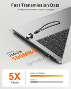 256GB USB 3.0 Flash Drive, Mini Thumb Drive Waterproof Memory Stick - Image 2