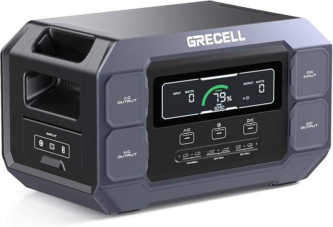 GRECELL Portable Power Station 2200W Solar Generator 1126Wh LiFePO4 Battery Pack by GRECELLPOWERSTATION