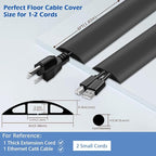 6ft Floor Cord Cover, Cord Hider Floor Black, Extension Cable Cover Power Cord - Image 2