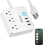 GHome Smart Power Strip Surge Protector 10A, Smart Plug that Works by GhomeSmart