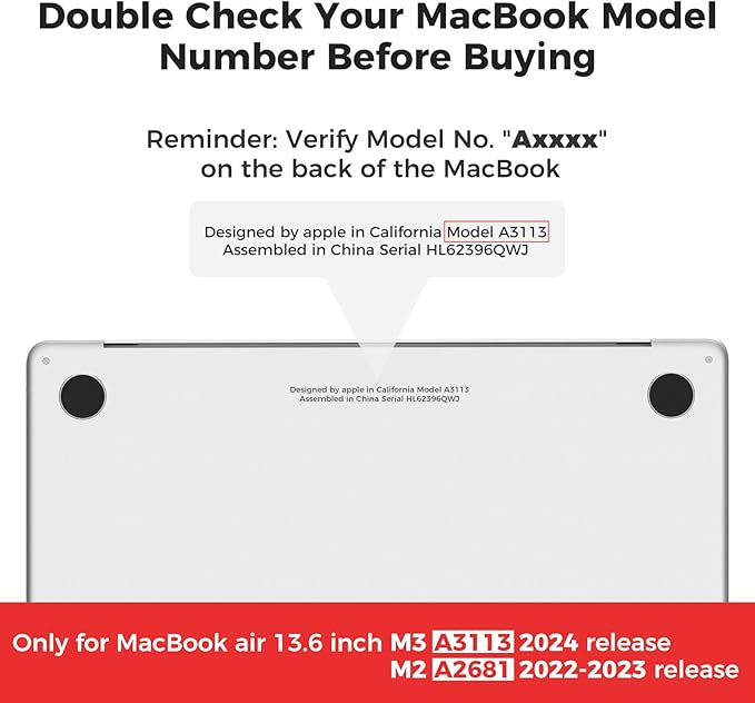 iCasso for MacBook Air 13 inch Case 2025 2024-2022 Release M4 A3240 M3 A3113 - Image 2