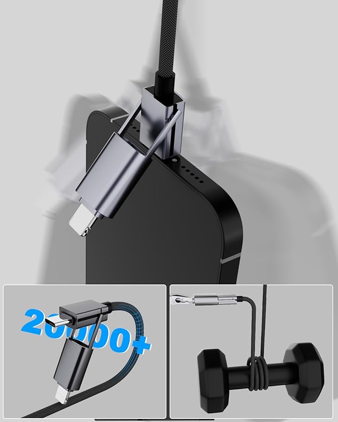 4 in 1 USB C Cable, PD 65W 27W, Round Braided, Compatible - Image 3