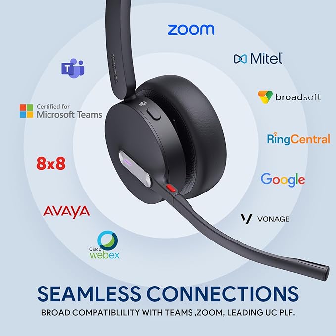 Yealink WH64 Hybrid DECT& Bluetooth Wireless Headset, 492ft Range Mono Teams UC - Image 8