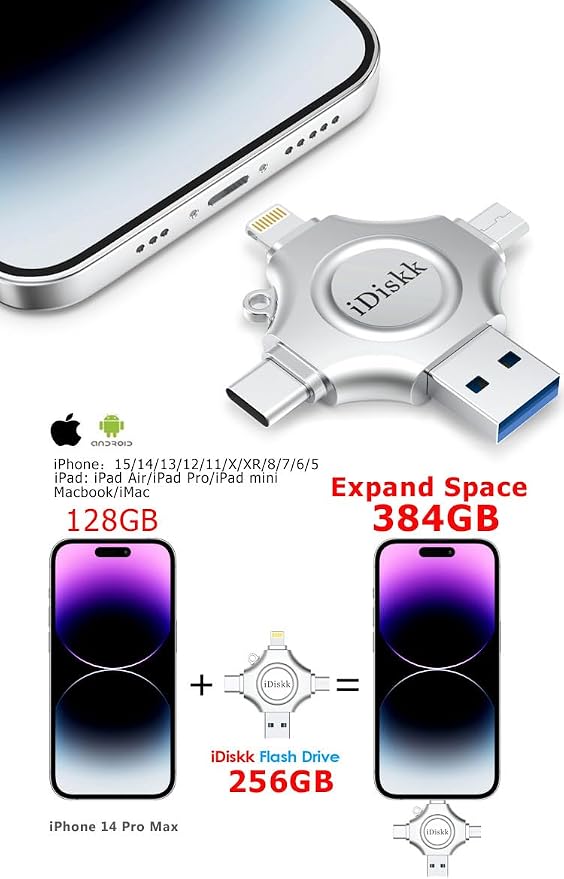 256GB App-le Certified iPhone 17 16 iDiskk FLASHDRIVE 256GB USB C Thumb Drive - Image 3
