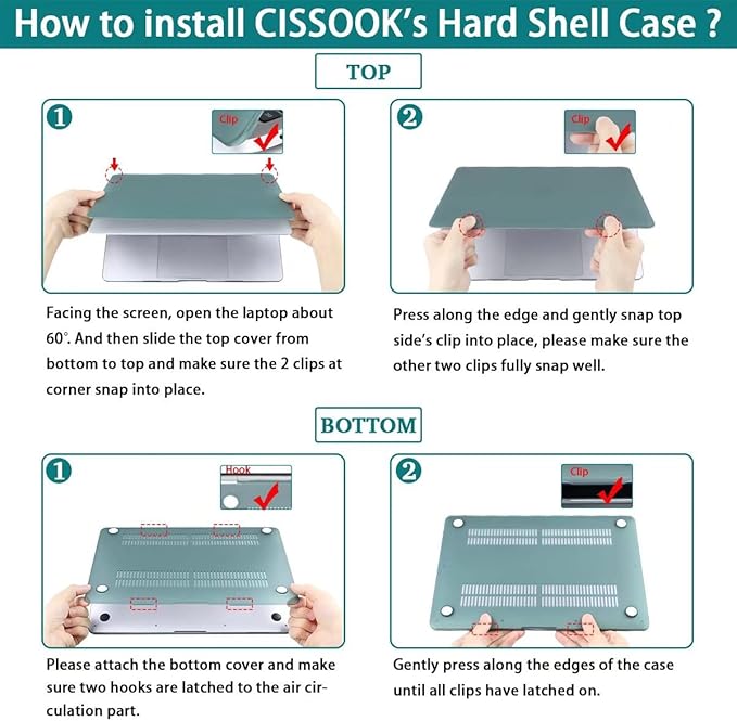 CISSOOK Compatible with MacBook Pro 14 inch Case 2024 2023-2021 Release Model: - Image 8