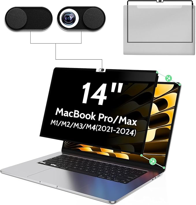 Privacy Screen for MacBook Pro 14 Inch M1/M2/M3/M4-A2918 A2992 A2442 A2779 by MaoYeye
