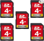 GIGASTONE 4GB SD Card 5 Pack SDHC Class 4 Memory Card by Gigastone