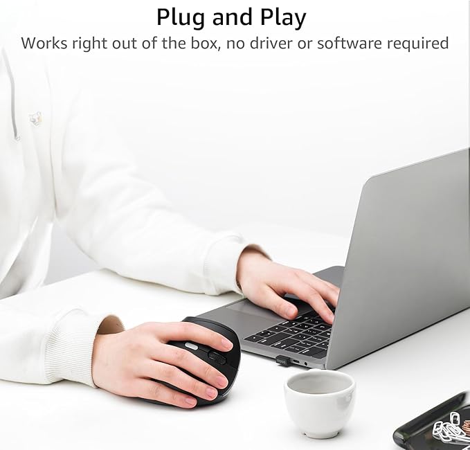 Rapoo EV250 Silent Vertical Ergonomic Mouse, 2.4G Wireless Optical Mouse - Image 6