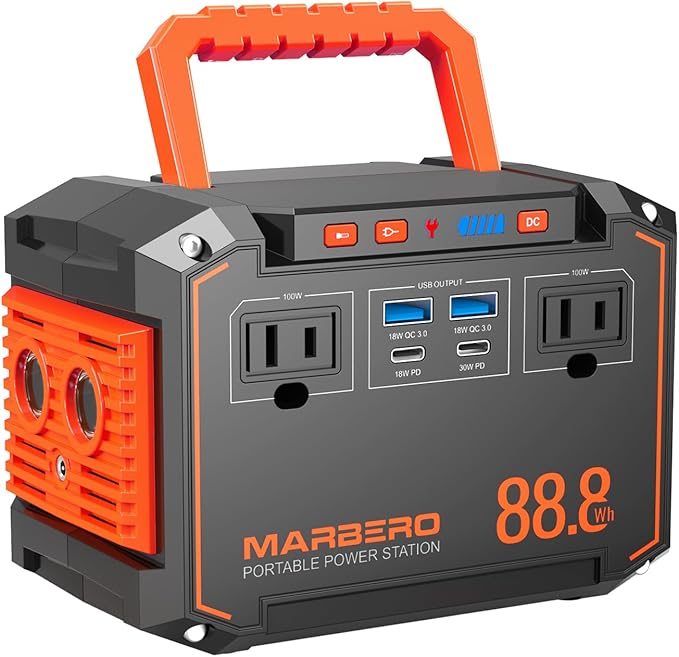MARBERO 88.8Wh Portable Power Station Backup Lithium Battery Solar Generator by MARBERO