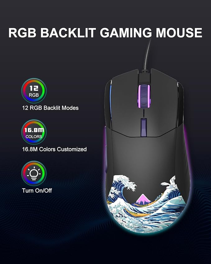COSTOM Womier G705 USB Wired Gaming Mouse - Image 2
