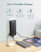 charmast Portable Charger with Built-in Cables & Wall Plug, 10000mAh Portable - Image 2