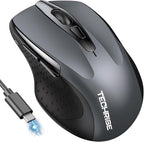 Bluetooth Mouse Rechargeable Wireless Mouse, 4800 DPI Optical Tracking by TechRise