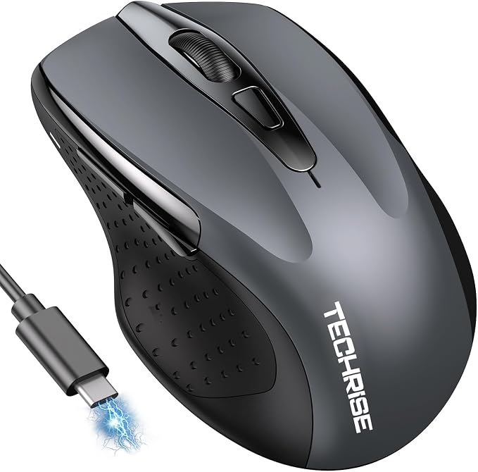Bluetooth Mouse Rechargeable Wireless Mouse, 4800 DPI Optical Tracking by TechRise