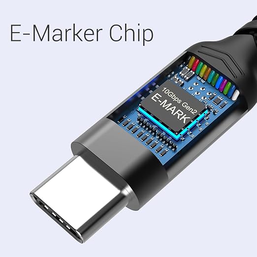 100W Short USB C Cable 3.1 Right Angle, 5A Fast Charging, 10GBbps High Speed - Image 6