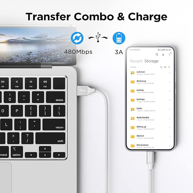 etguuds 6ft USB A to USB C Cable 3A Fast Charging, - Image 4