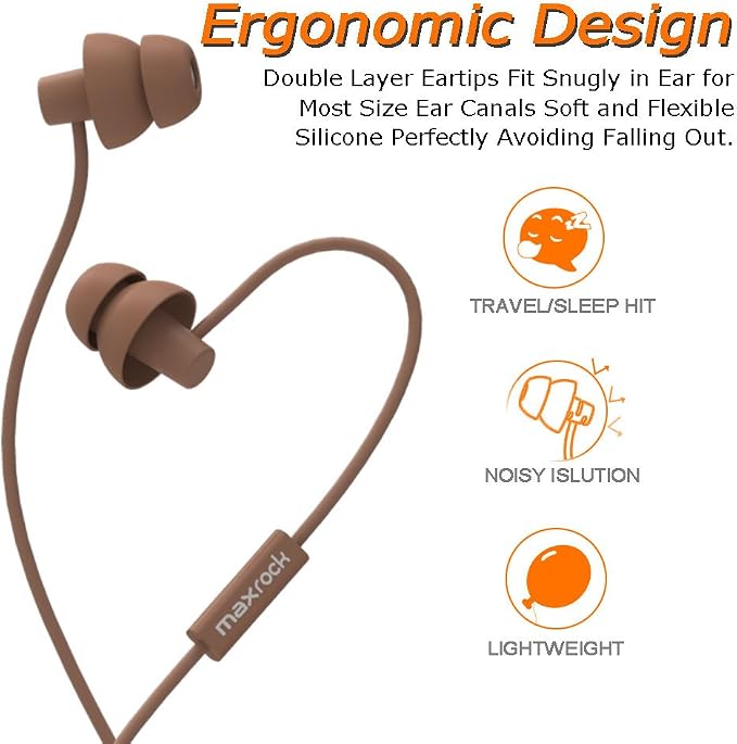 MAXROCK Sleeping Headphones, in-Ear Soundproof Earplug Soft Earbuds - Image 2