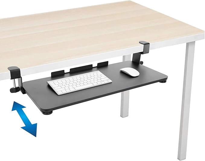 Mount-It! Under-Desk Keyboard Tray, Slide-Out Clamp-On Keyboard and Mouse Drawer - Image 4