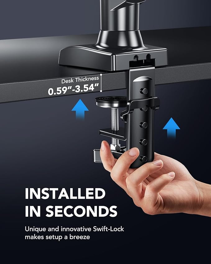 HUANUO Single Monitor Mount, 13 to 32 Inch Gas Monitor Arm, Adjustable Stand - Image 6