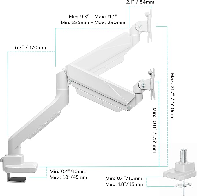 ARES WING Ultrawide Single Monitor Arm, Heavy Duty Monitor Mount - Image 2