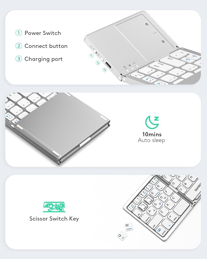 Samsers Multi-Device Foldable Bluetooth Keyboard - Image 6