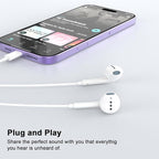 2 Pack Lightning Headphones, True Plug and Play Wired Earbuds - Image 5